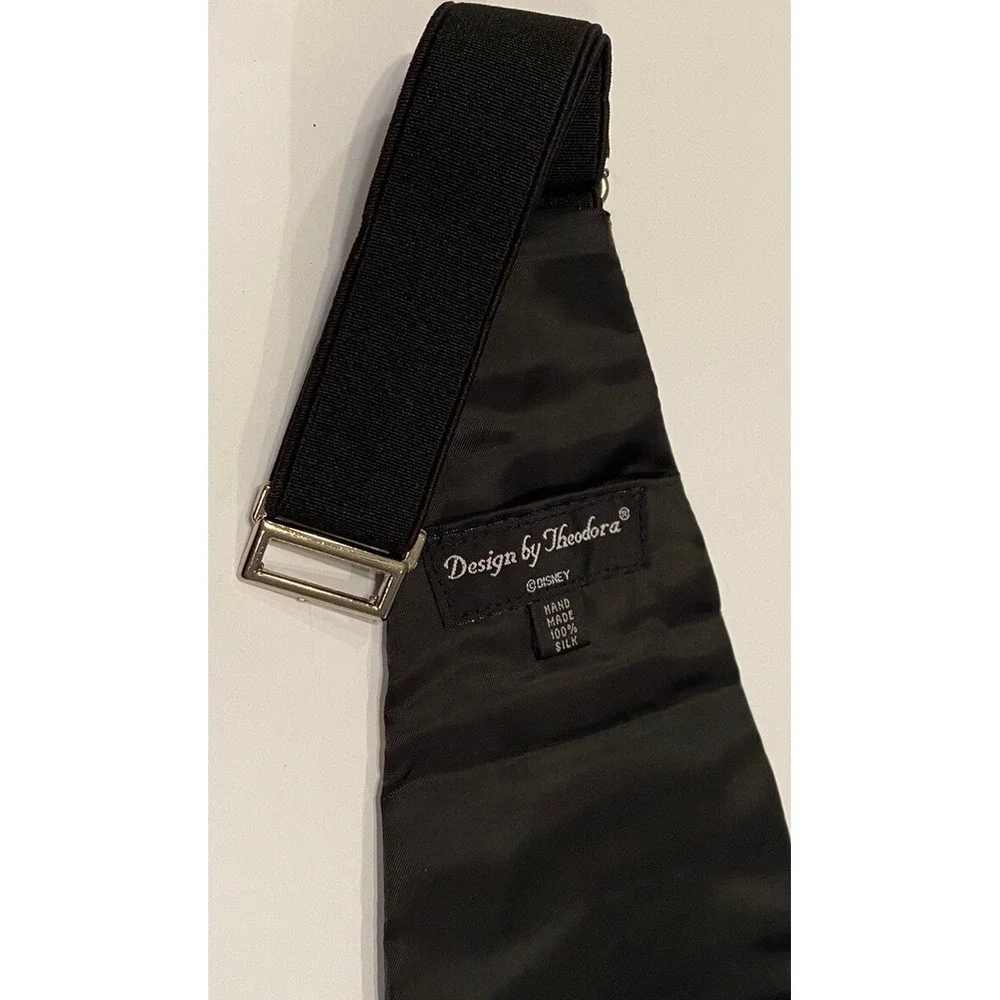 Disney Mickey Mouse Head Gold Black Silk Cummerbund Theodora Adjustable